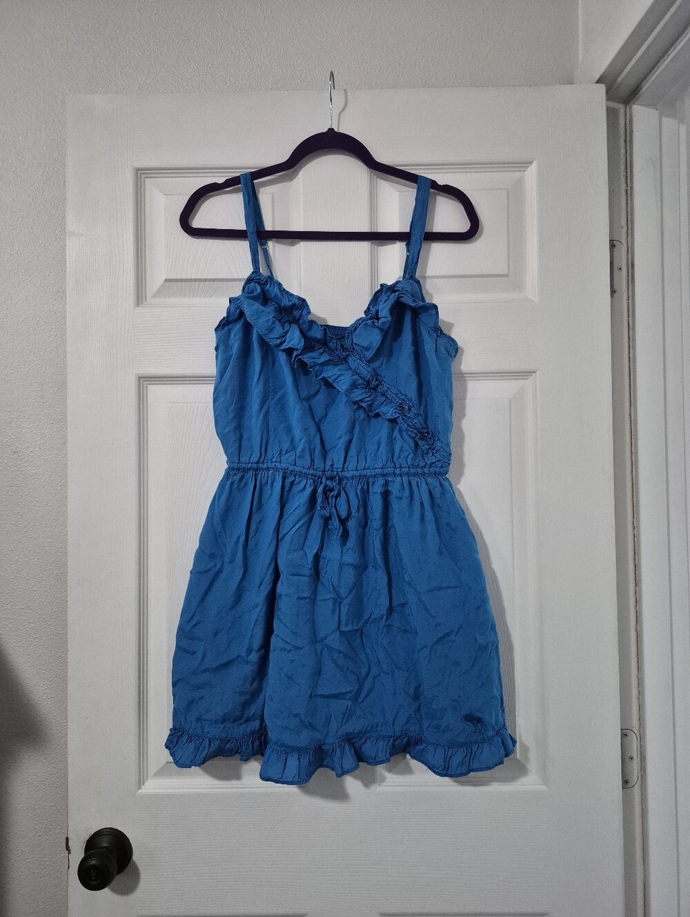 Abercrombie & Fitch Bright Blue Ruffle Strap Sundress